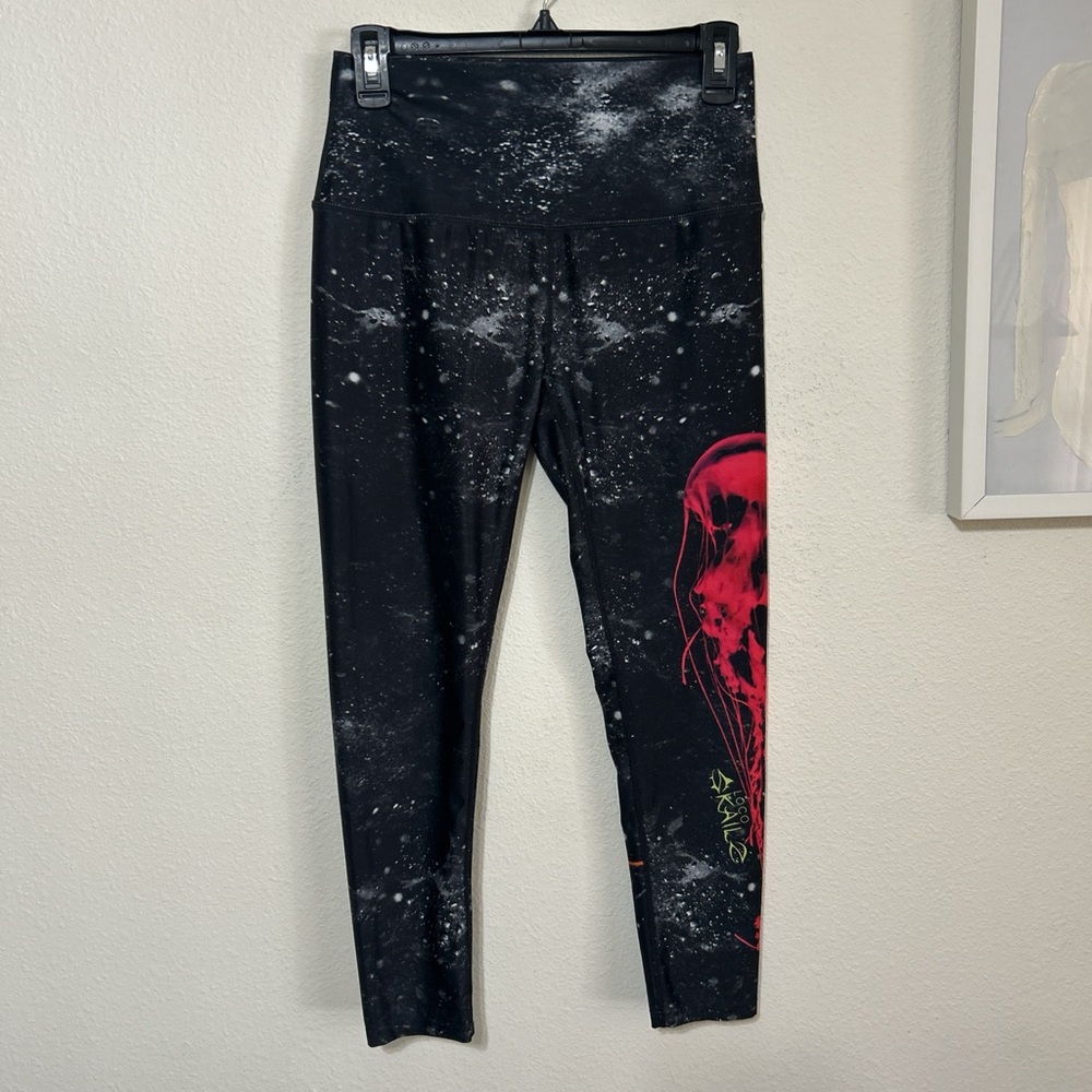 Loco Skailz Jellyfish Space Black Leggings Athletic Activewear Size Small